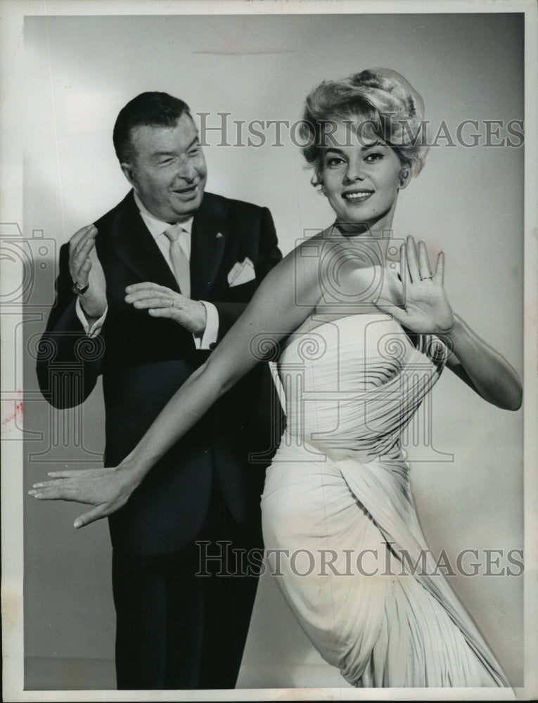 1959 Press Photo Xavier Cugat and wife Abbe Lane on WTMJ-TV - mjx26326- Historic Images
