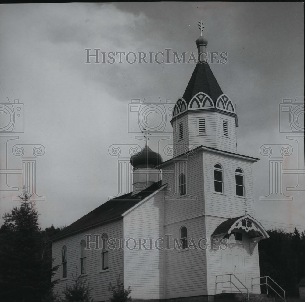 1957 Press Photo View of St Mary Russian Orthodox church at Cornucopia Wisconsin