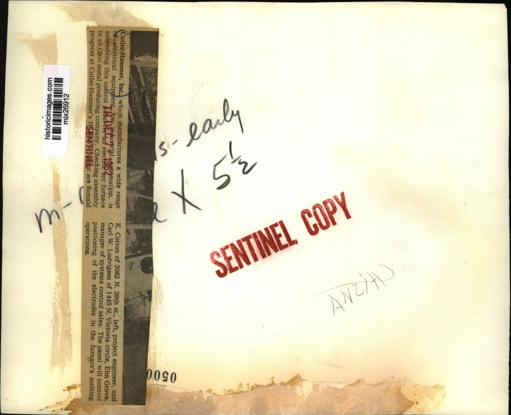 1952 Press Photo Industrial Control Equipment Manufactured by Cutler-Hammer