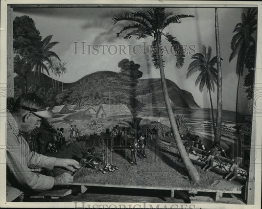 1938 Press Photo C.R. Porteus-Museum Artist Creates Solomon Islands Exhibit- Historic Images