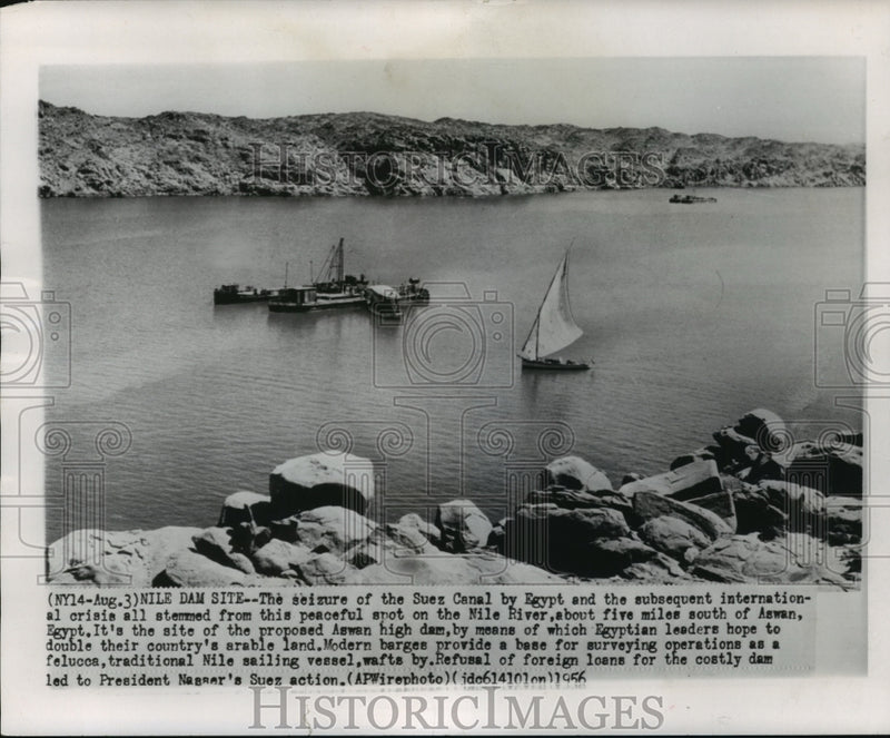 Load image into Gallery viewer, 1956 Press Photo Nile River in Egypt, Site For Proposed Aswan High Dam
