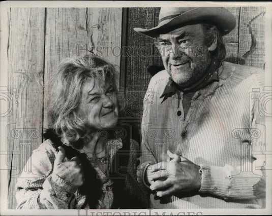 1973 Press Photo Jeanette Nolan and John McIntyre in "Dirty Sally" - mjx28396- Historic Images