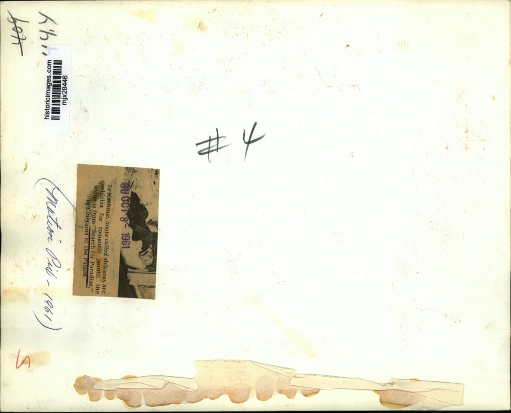 1961 Press Photo Boats Called Shikaras In Scene From "Search for Paradise"