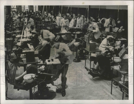 1949 Press Photo Patients Getting Dental Care in a London Hospital - mjx28961- Historic Images