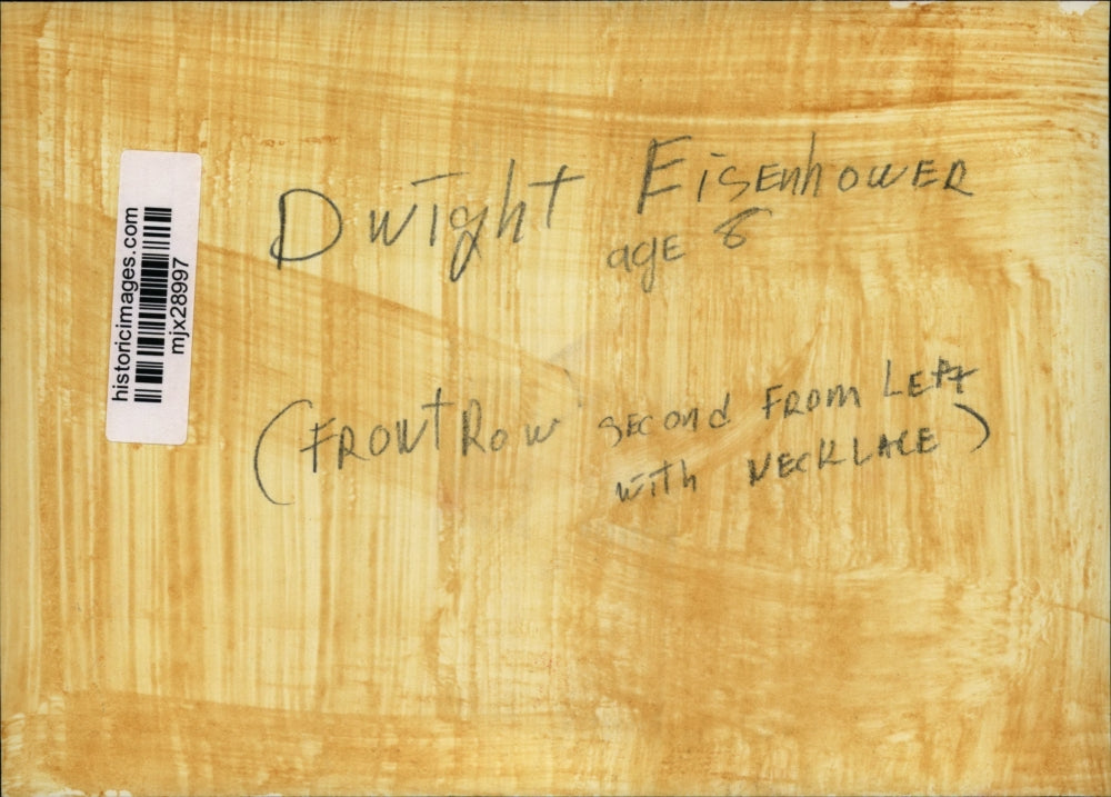 Press Photo Dwight Eisenhower, age 8, front row, second from left with necklace