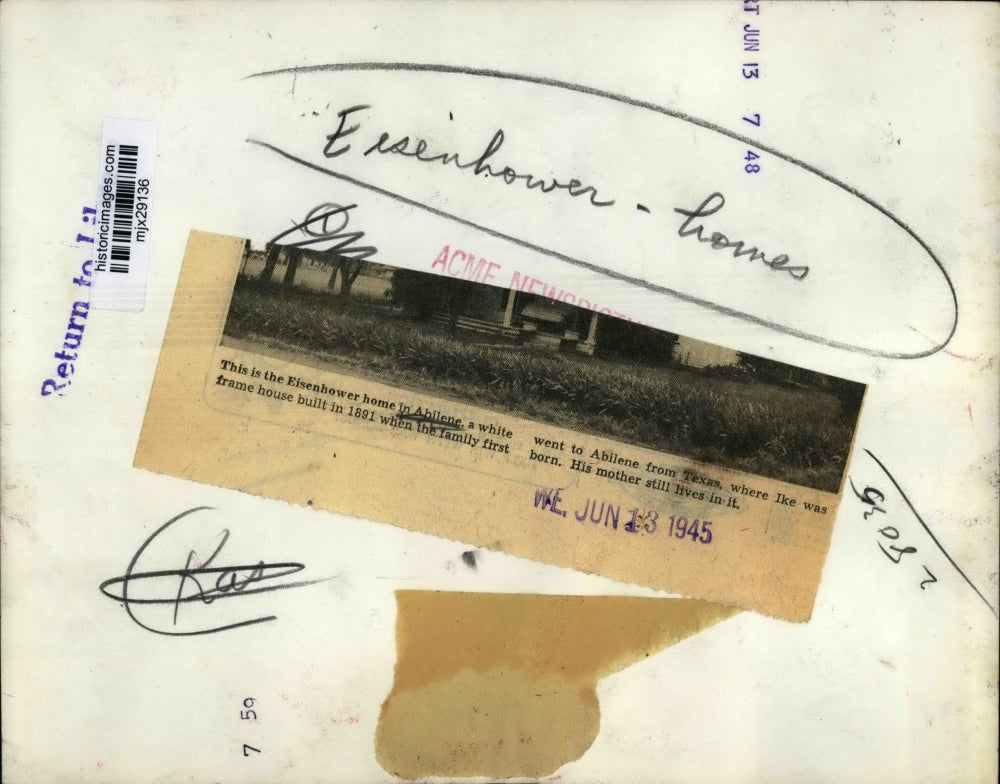 1945 Press Photo General Eisenhower Home in Abilene, Texas - mjx29136