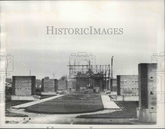 1957 Press Photo Dunkirk Memorial to British Expeditionary Force, England
