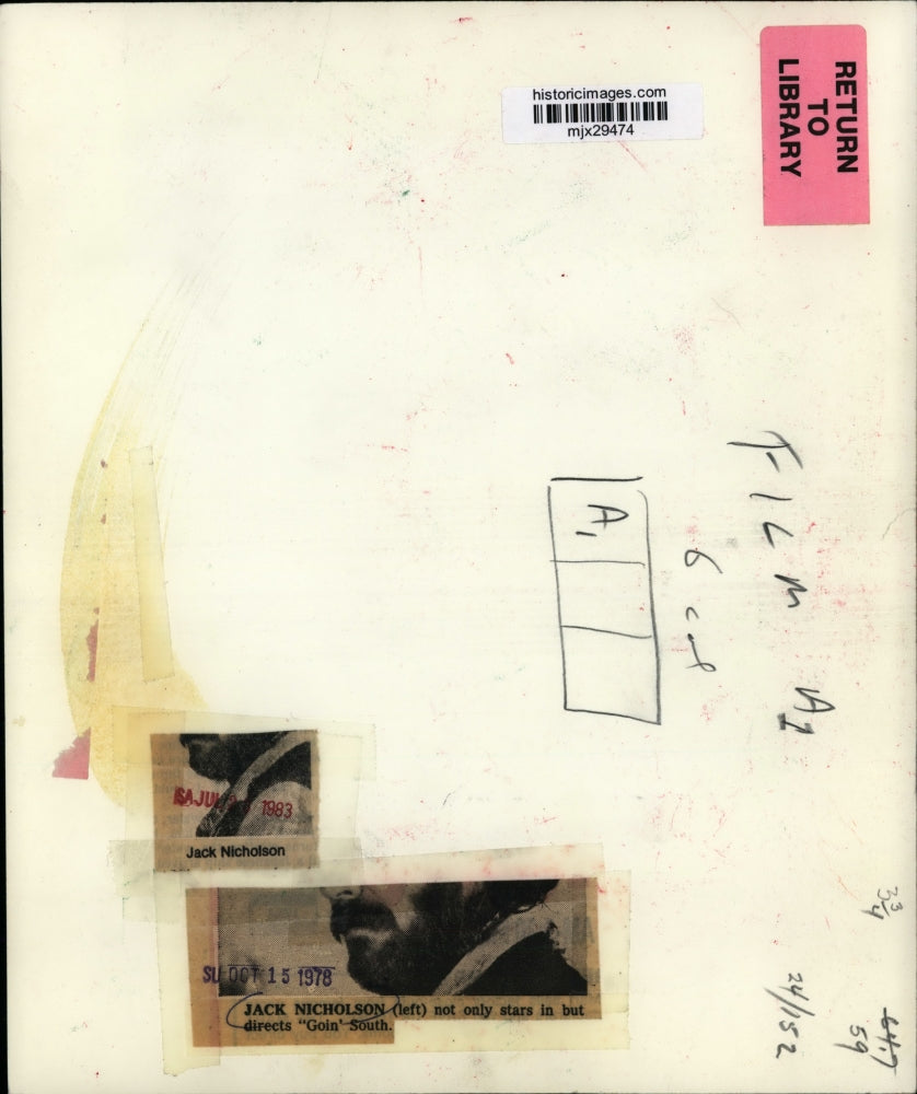 1978 Press Photo Jack Nicholson Stars In and Directs "Goin' South" - mjx29474