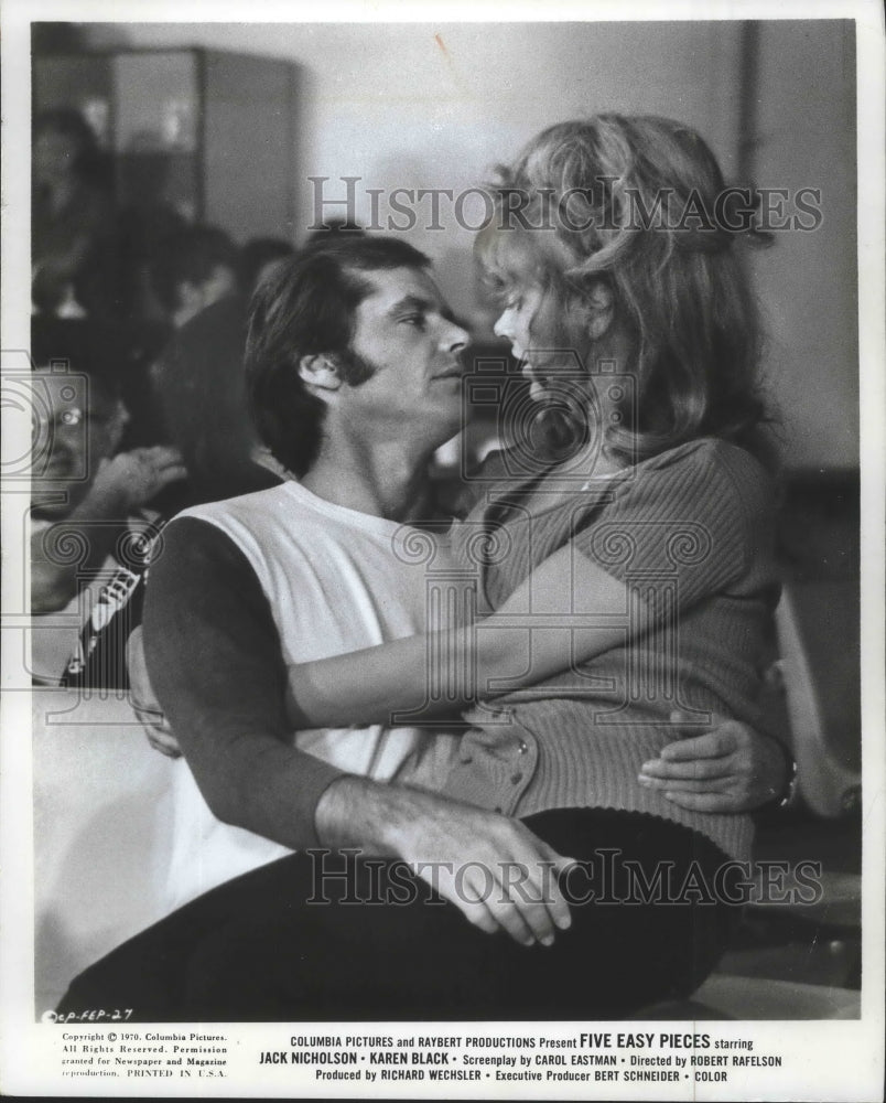 1970 Press Photo Jack Nicholson co-stars with Karen Black in &quot;Five Easy Pieces&quot;- Historic Images