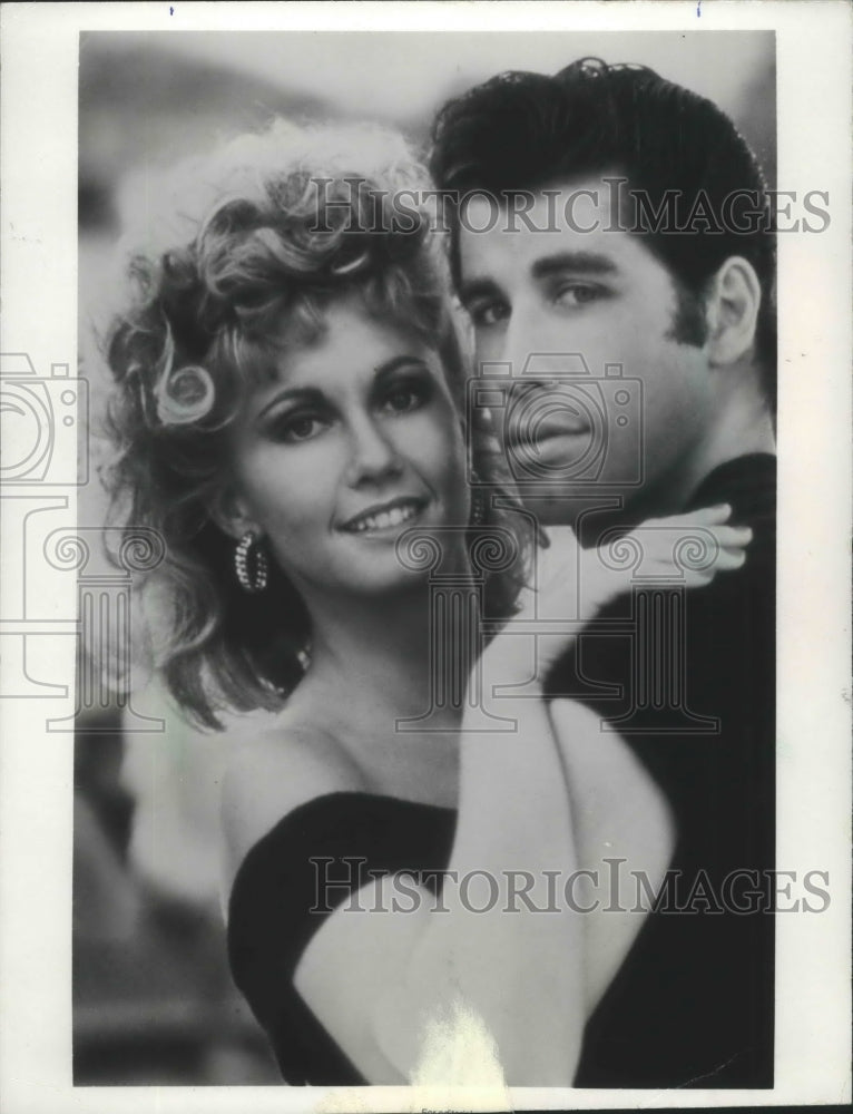 1981 Press Photo Olivia Newton-John and John Travolta in &quot;Grease&quot; - mjx29808- Historic Images