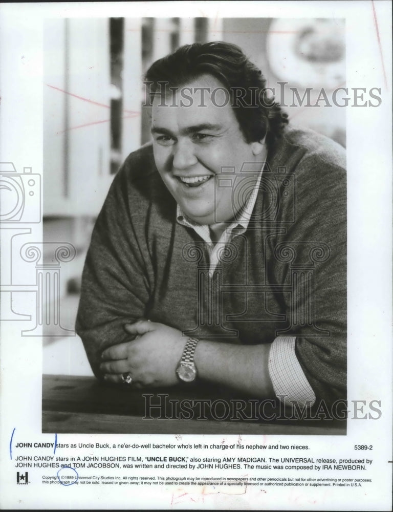 1989 Press Photo John Candy as Uncle Buck - mjx29946- Historic Images