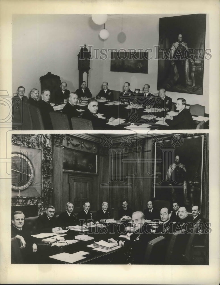 1949 Press Photo Admiralty Board meeting in temporary and restored headquarters- Historic Images