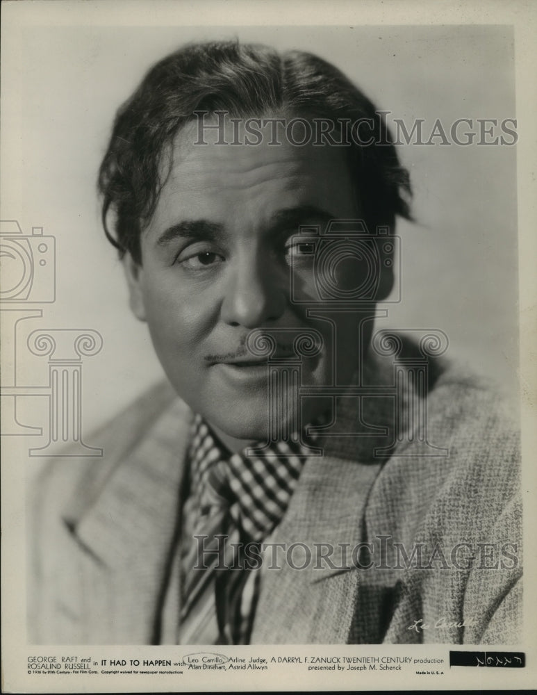 1936 Press Photo Actor Leo Carrillo in "It Had to Happen" - mjx30269- Historic Images