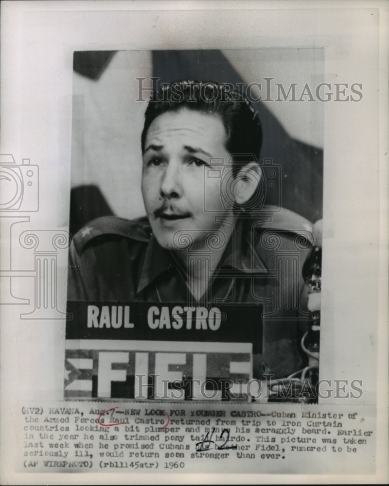 1960 Press Photo Raul Castro promises Cubans Fidel Castro will return stronger- Historic Images