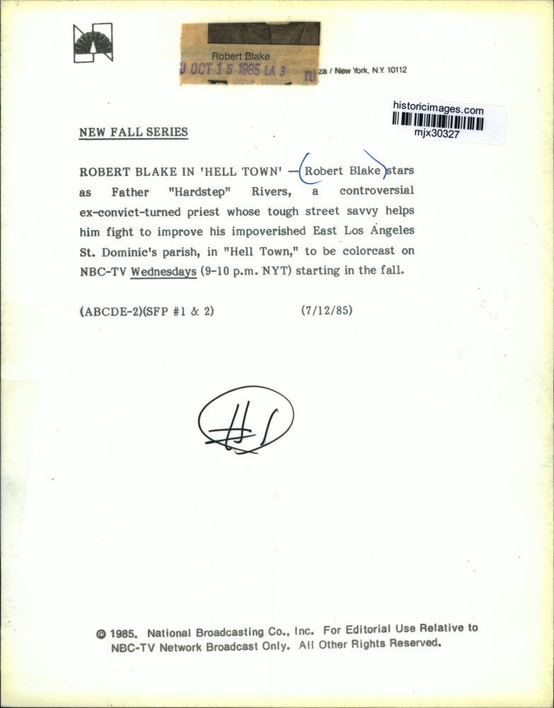 1985 Press Photo Robert Blake in "Hell Town" - mjx30327