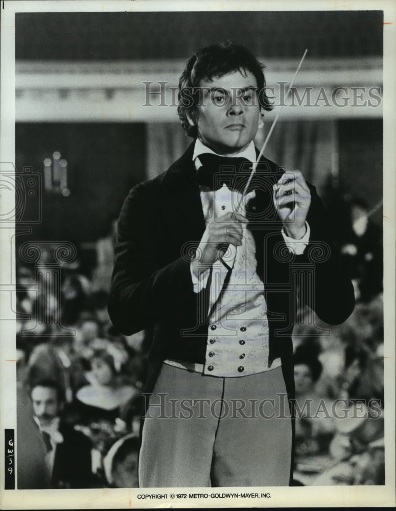 1972 Press Photo Horst Bucholz conducts "The Great Composer" as Johann Strauss