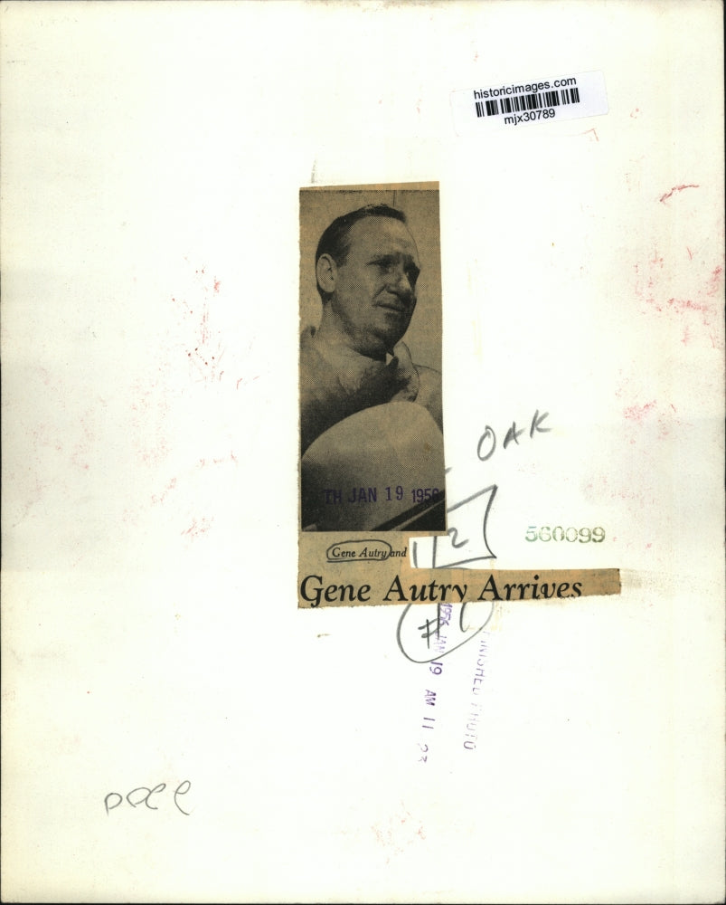 1958 Press Photo Musician Gene Autry - mjx30789