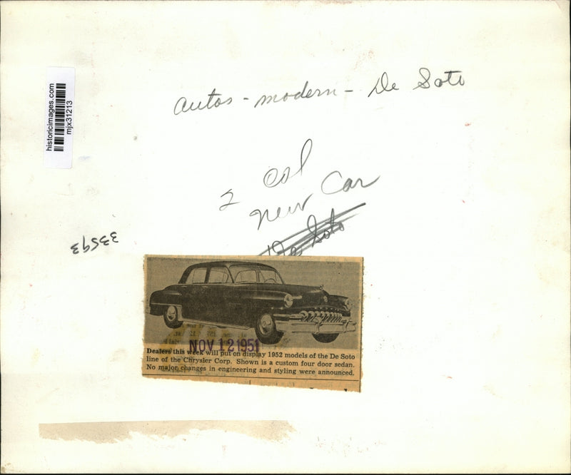 Load image into Gallery viewer, 1951 Press Photo Custom 1952 De Soto four door sedan - mjx31213
