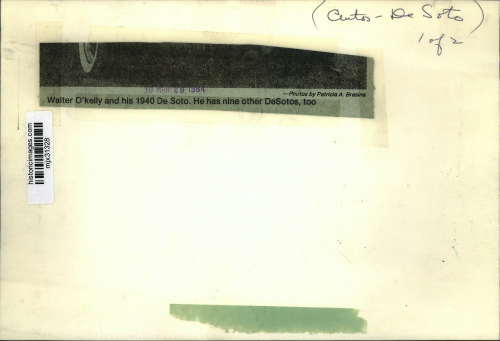 1984 Press Photo Walter O'Kelly and his 1940 De Soto - mjx31328