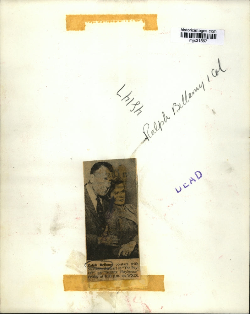 1958 Press Photo Ralph Bellamy and Marianne Stewart on "Schlitz Playhouse"