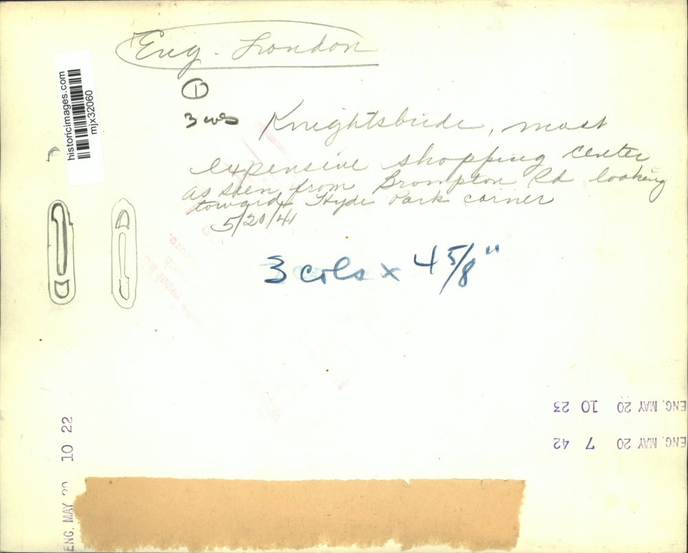 1941 Press Photo Knightsbridge Shopping center in London, England - mjx32060