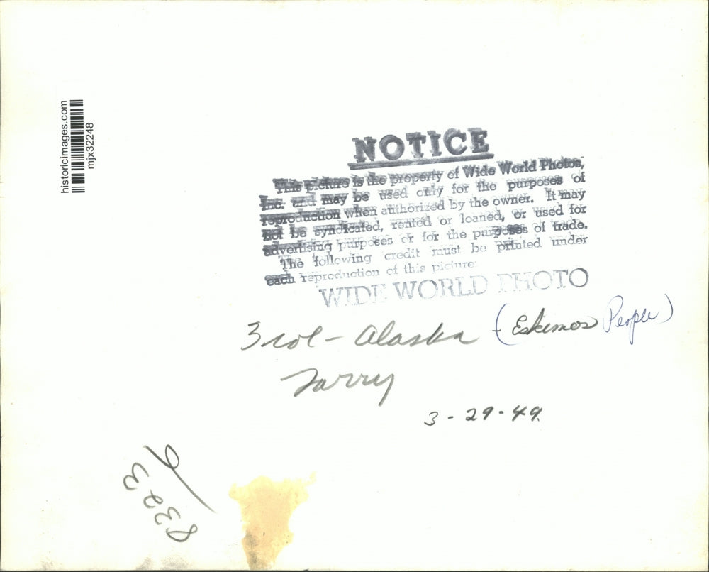 1949 Press Photo Alaskan Eskimos - mjx32248
