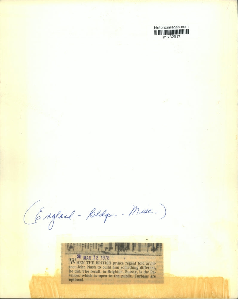 1978 Press Photo The Pavilion designed by John Nash in Brighton, Sussex