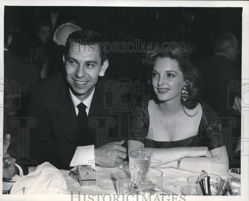 Load image into Gallery viewer, 1951 Press Photo Mr. and Mrs. Jack Webb at an event - mjx33448

