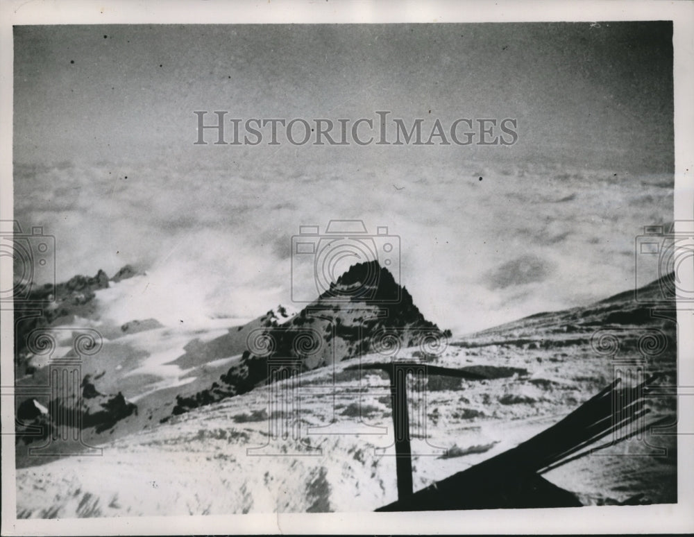 1936 Press Photo Mt. Ranier, Washington where Delmar Fadden's body was found- Historic Images