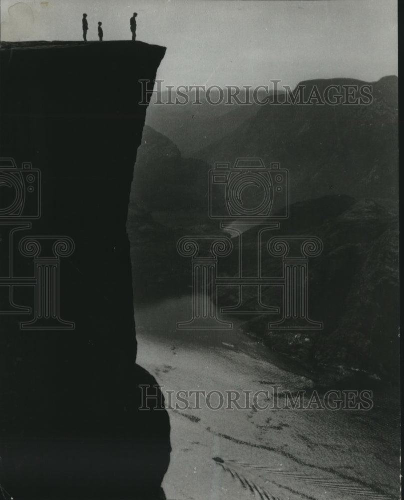 1986 Press Photo Summit of Pulpit Rock in Lyse Fjord, Stavanger, Norway- Historic Images