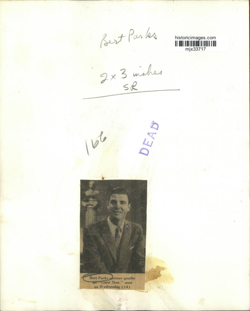 1957 Press Photo Bert Parks on "Giant Step" - mjx33717