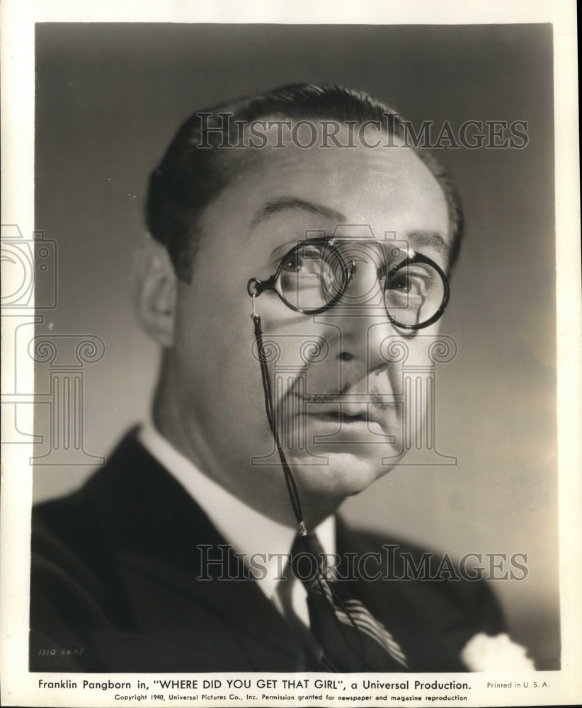 1940 Press Photo Fanklin Pangborn in &quot;Where Did You Get That Girl&quot; - mjx33758- Historic Images