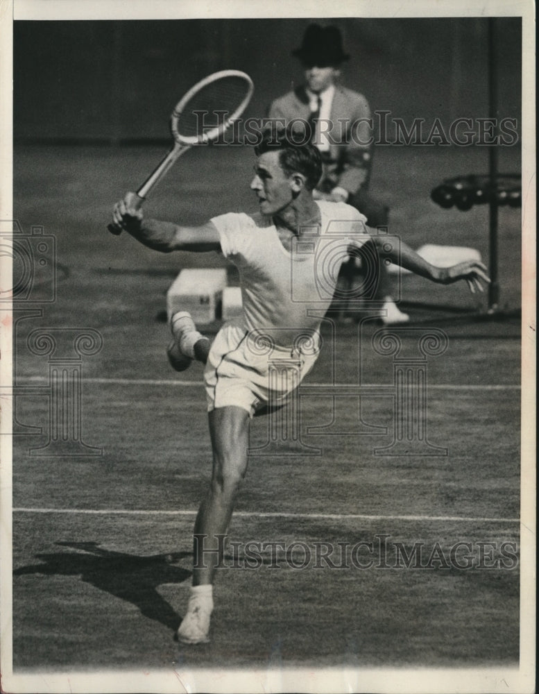 1955 Press Photo Frankie Parker Enters Quarter-Final Bracket, Forest Hills, N.Y.- Historic Images