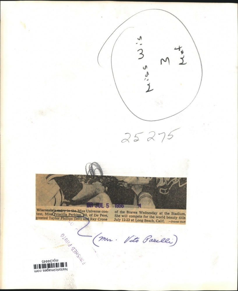 1956 Press Photo Priscilla Perkins, Taylor Philips and Ray Crone at the Stadium