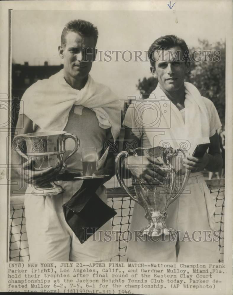 1946 Press Photo Frank Parker and Gardnar Mully at Eastern Clay Court games- Historic Images