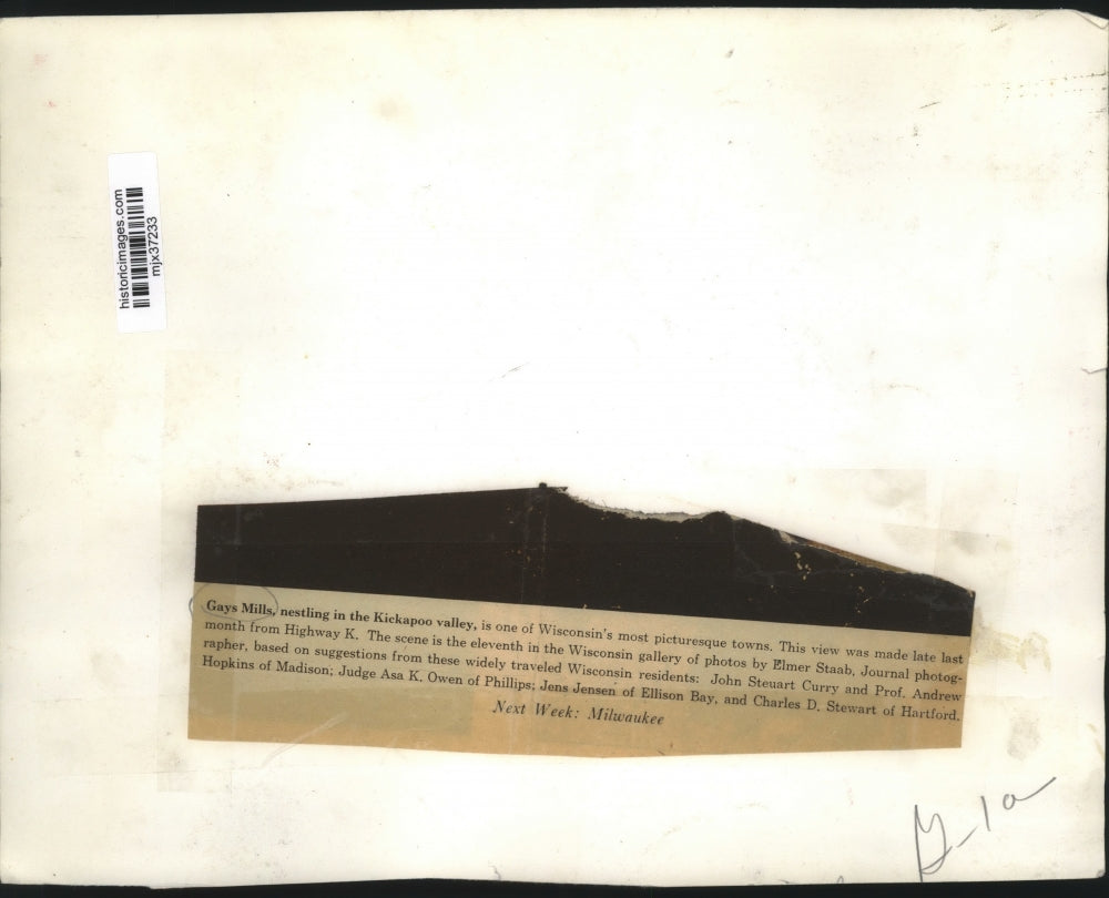 Press Photo Picturesque Town of Gays Mills, Wisconsin - mjx37233