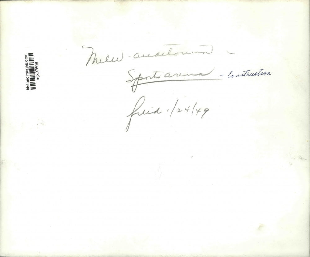 1949 Press Photo Construction on sports arena in Milwaukee, Wisconsin