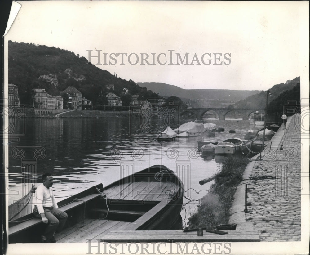 1936 Press Photo Looking North to Heidelberg from Neckar River, Germany- Historic Images