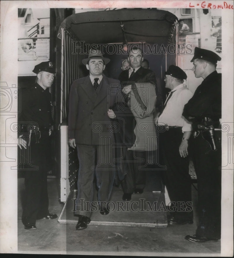 Load image into Gallery viewer, 1951 Press Photo Andrei Gromyko Arrives in New York, Under Police Protection
