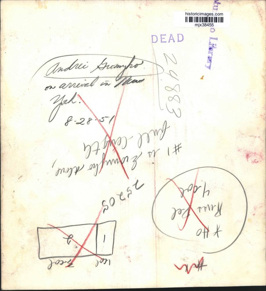 1951 Press Photo Andrei Gromyko Arrives in New York, Under Police Protection