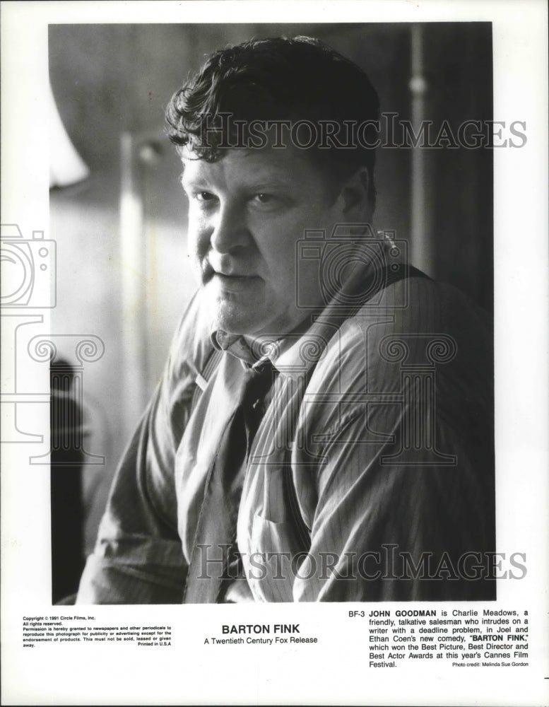 1991 Press Photo John Goodman in "Barton Fink"- Historic Images