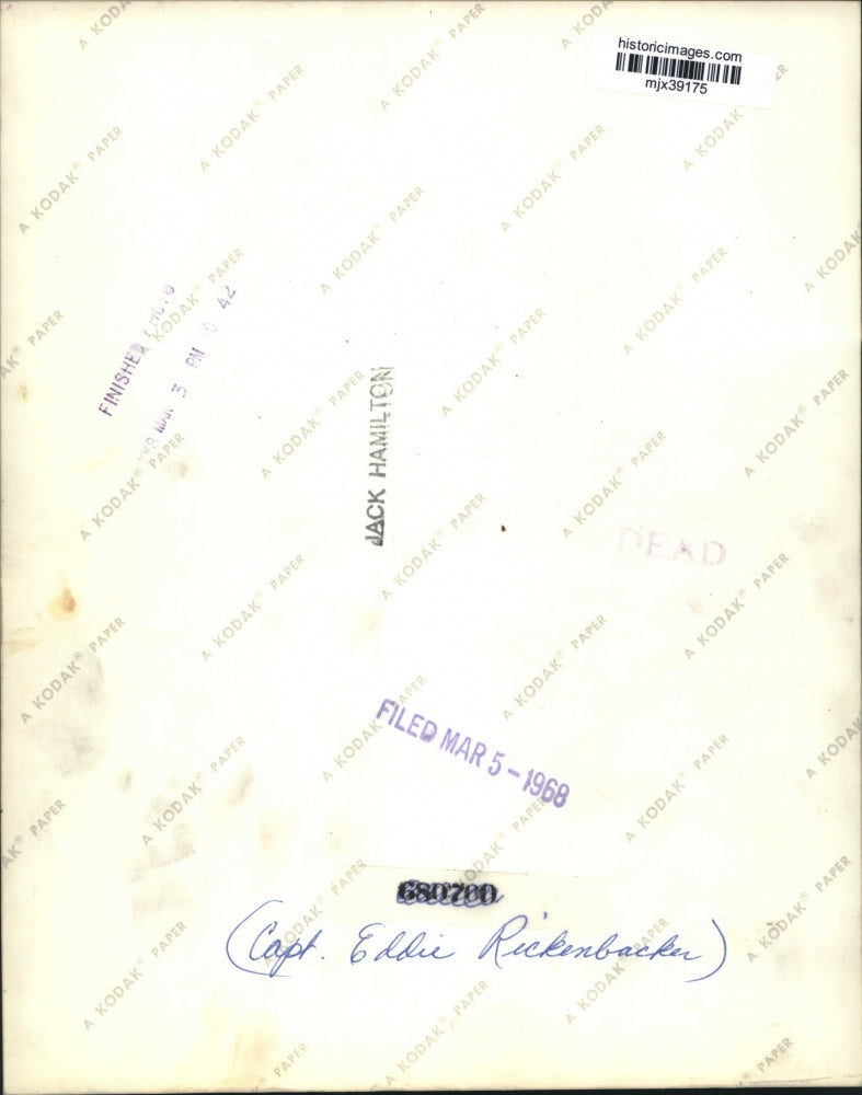 1968 Press Photo Captain Eddie Rickenbacker - mjx39175