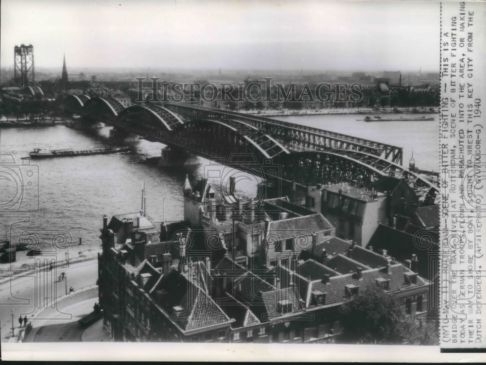 1940 Press Photo Bridge over the Maas River in Rotterdam, Holland- Historic Images