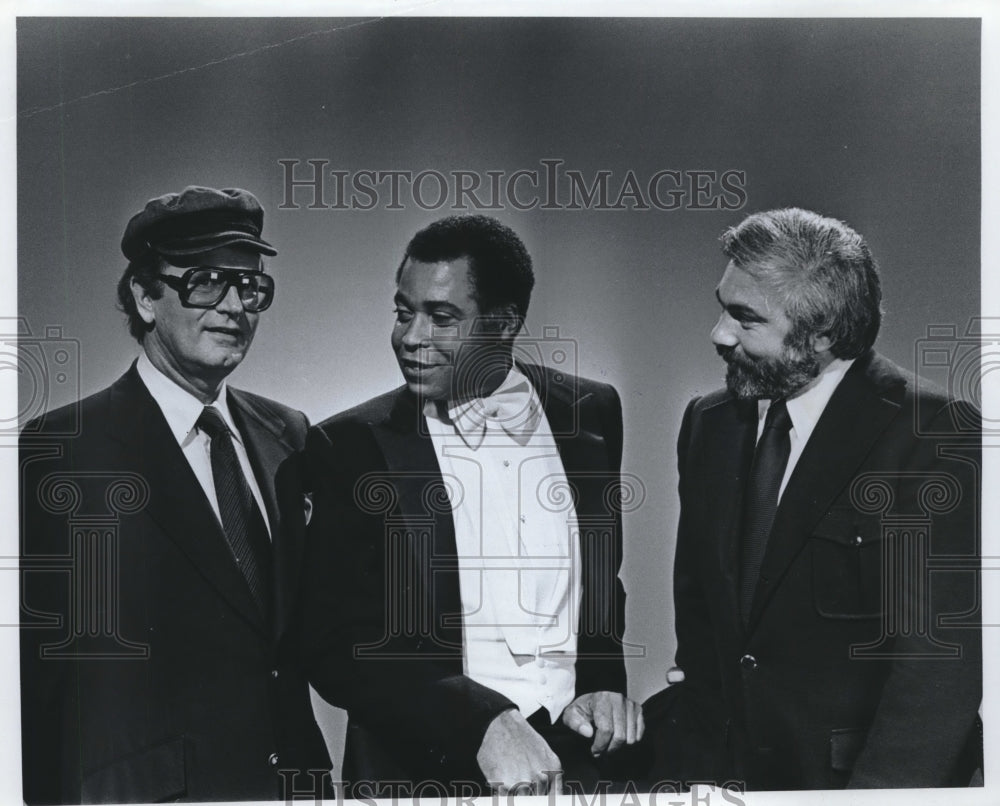 1977 Press Photo Charles Nelson Reilly, James Earl Jones and Don Gregory- Historic Images