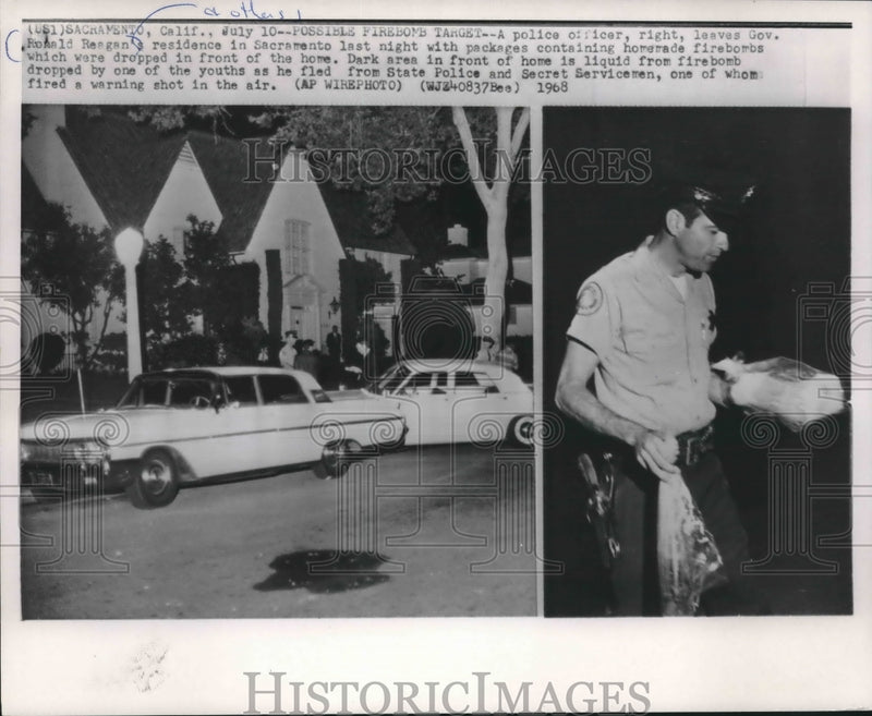 Load image into Gallery viewer, 1968 Press Photo Police at Governor Ronald Reagan's home in Sacramento
