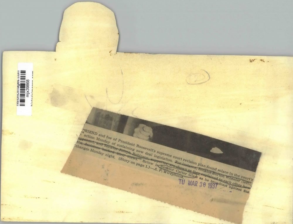 1937 Press Photo Senator Carter Glass Broadcasting