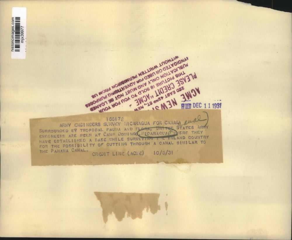 1931 Press Photo United States Army Engineers at Base in Nicaragua