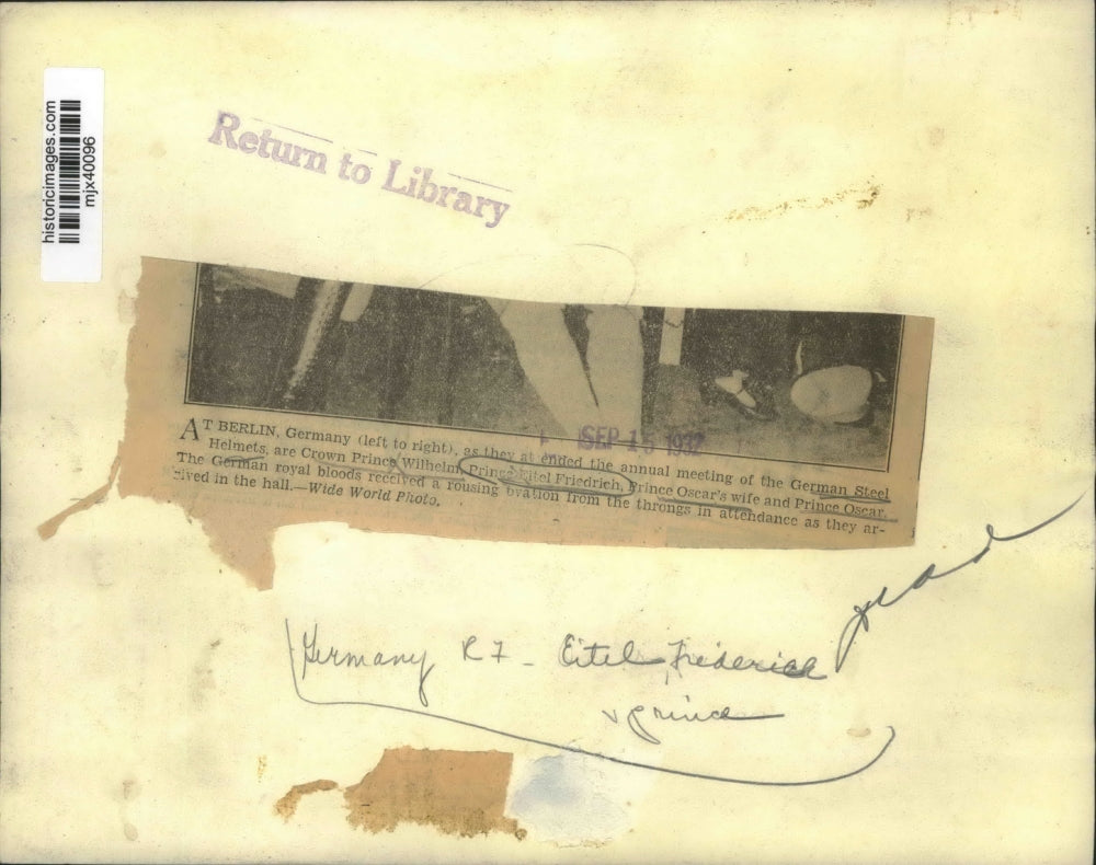 1932 Press Photo Prince WIlhelm, Friedrich, and Oscar Attend Annual Meeting, GER