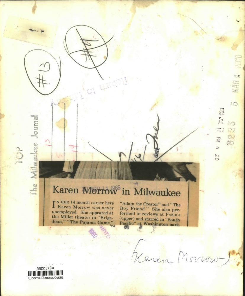 1960 Press Photo Actress Karen Morrow and others