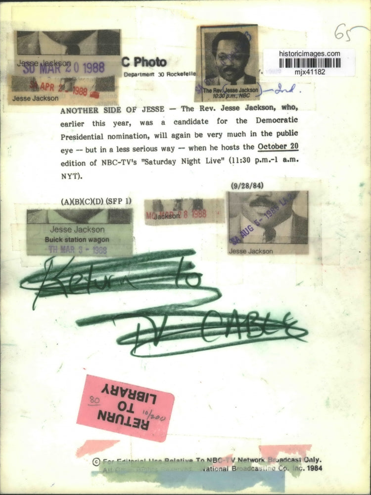 1984 Press Photo Reverend Jesse Jackson, activist - mjx41182